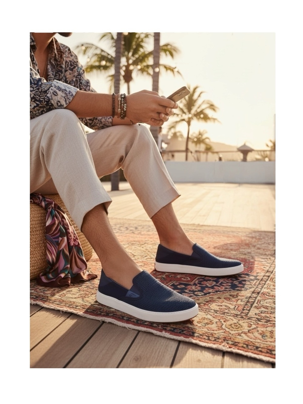 new Olukai™ ✪ Lae’ahi Slip On Slide Knit Boat Shoe Sneaker ✪ Blue Depth ✪ 8.5D